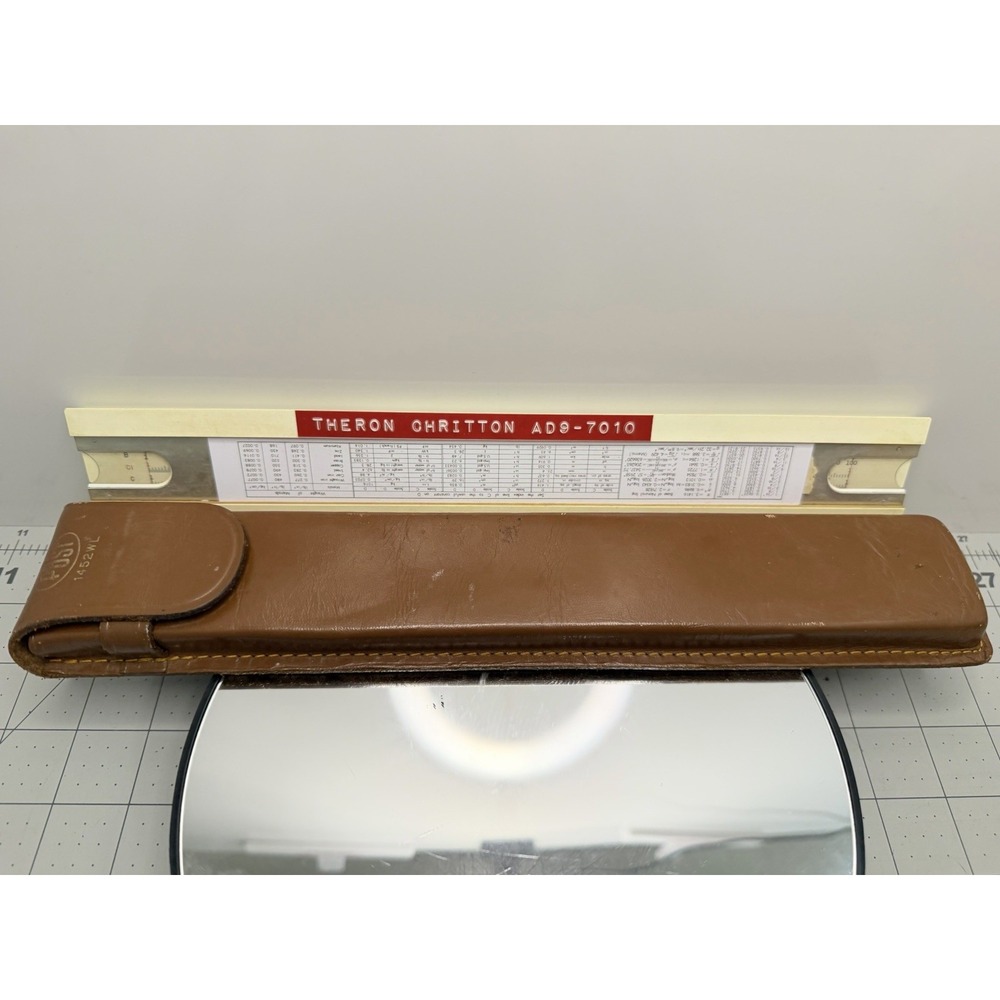 Vintage Post 1452WL Theron Britton Slide Rule with Leather Case AD9-7010